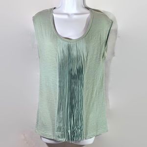 Ann Taylor Loft Short Sleeve Blouse Pleated Ruffle